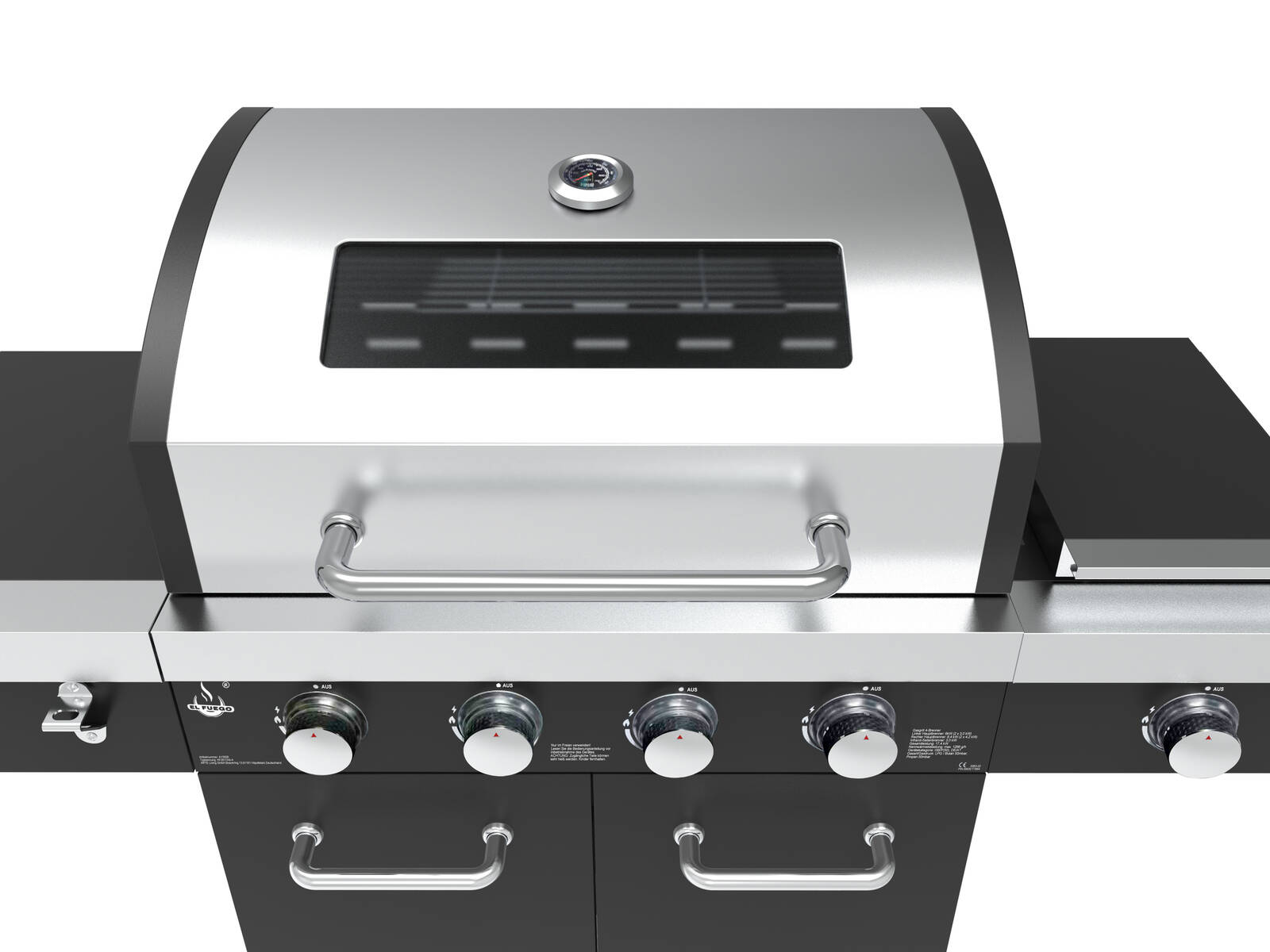El Fuego Gasgrill » Kingston « 17,4 kW - LED-Regler & Seitenbrenner