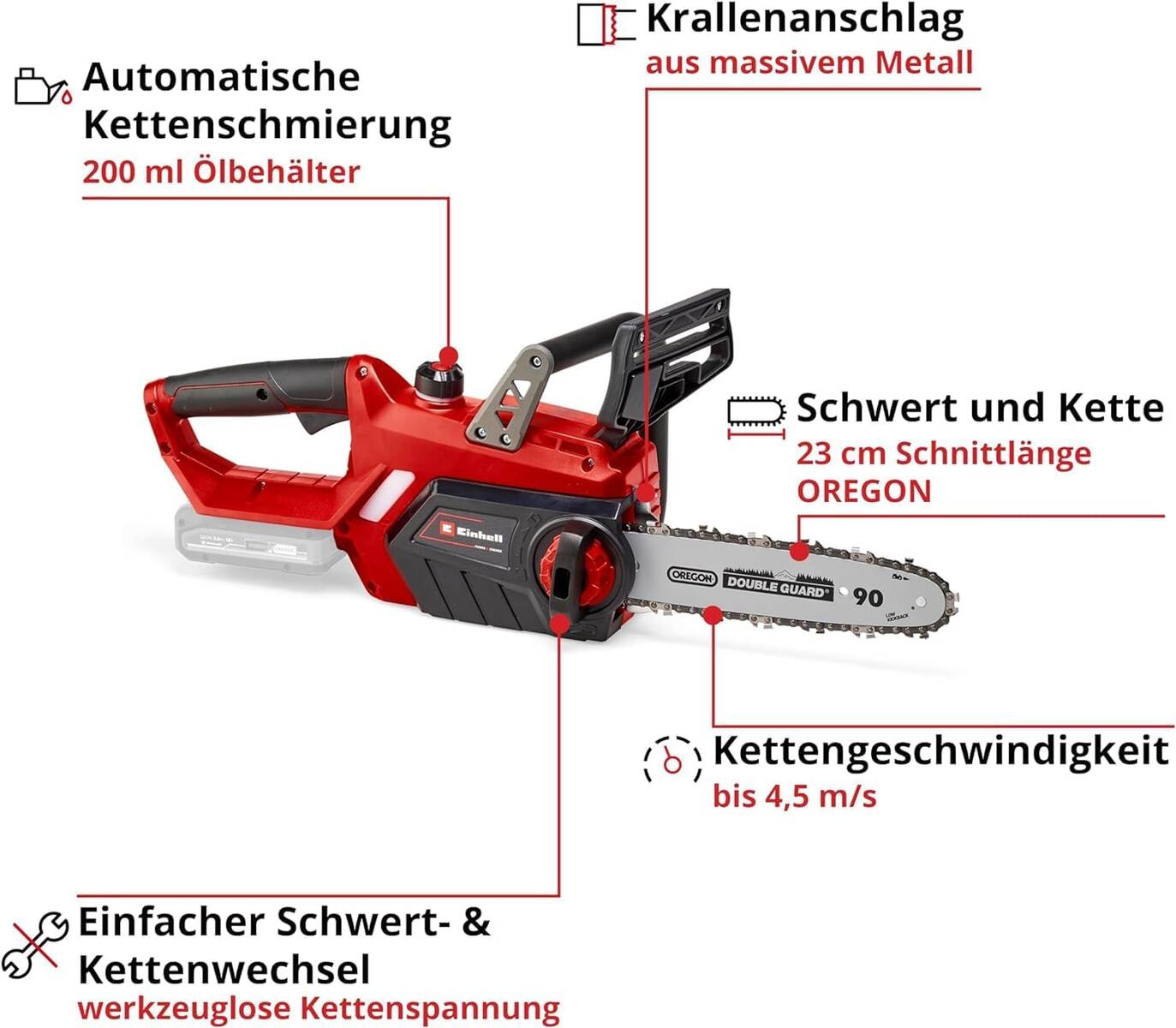 Einhell Akku-Kettensäge » GE-LC 18/25 Li-Solo « 18 V, Power X-Change