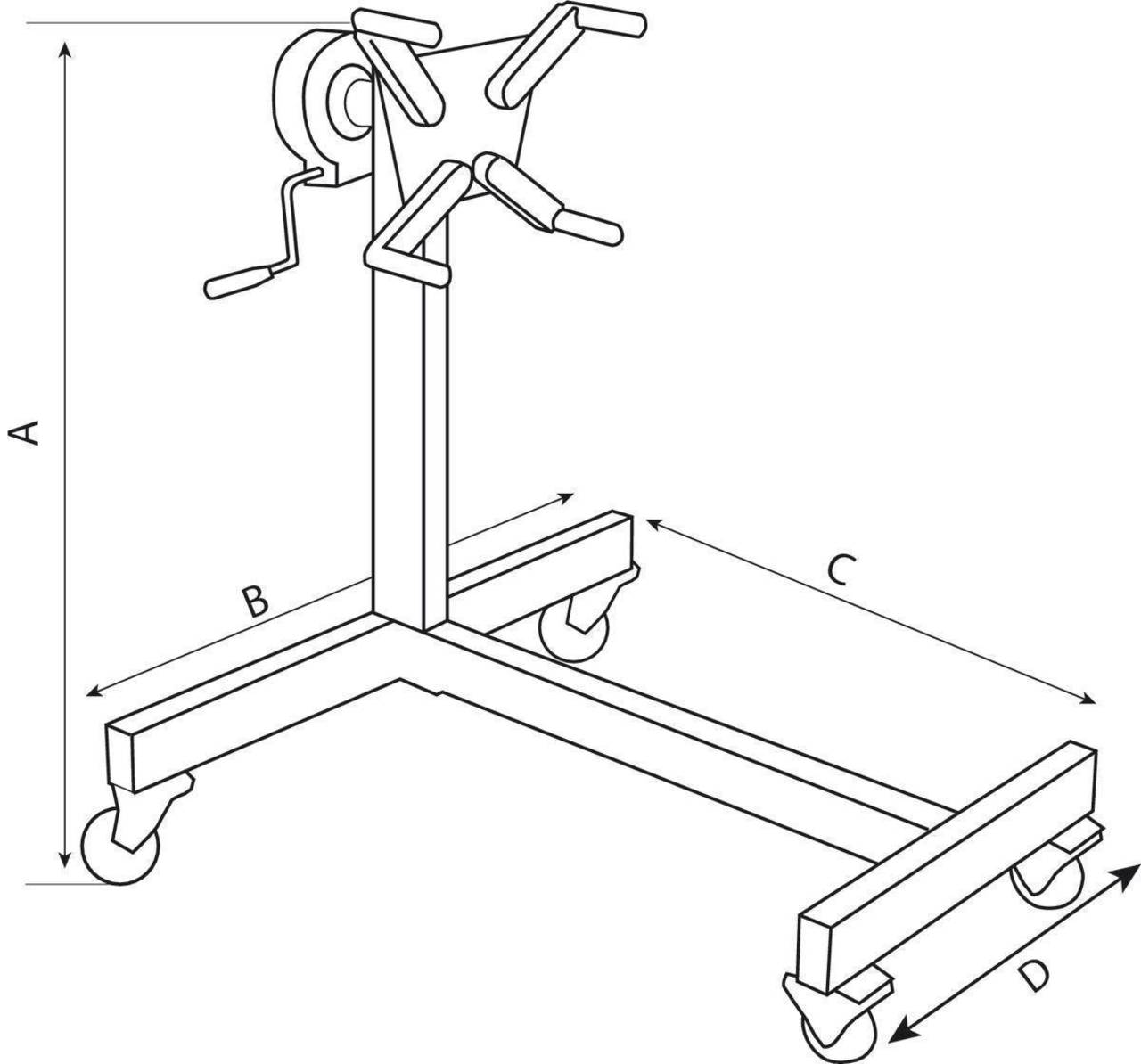 Bahco Motorständer » BH8AC2-500 « mit Getriebe - 500 kg
