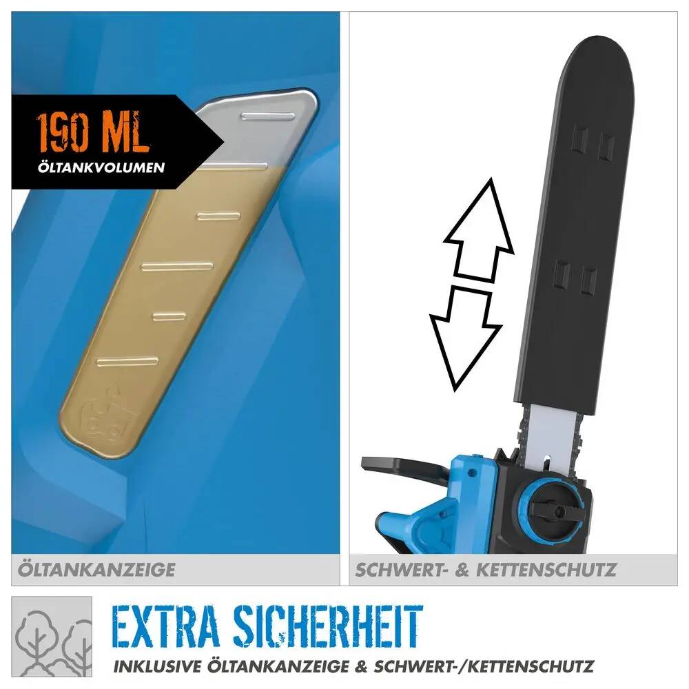 Güde Elektro Kettensäge » KS 405 EC « 2400 W, 13 m/s, Öltankanzeige