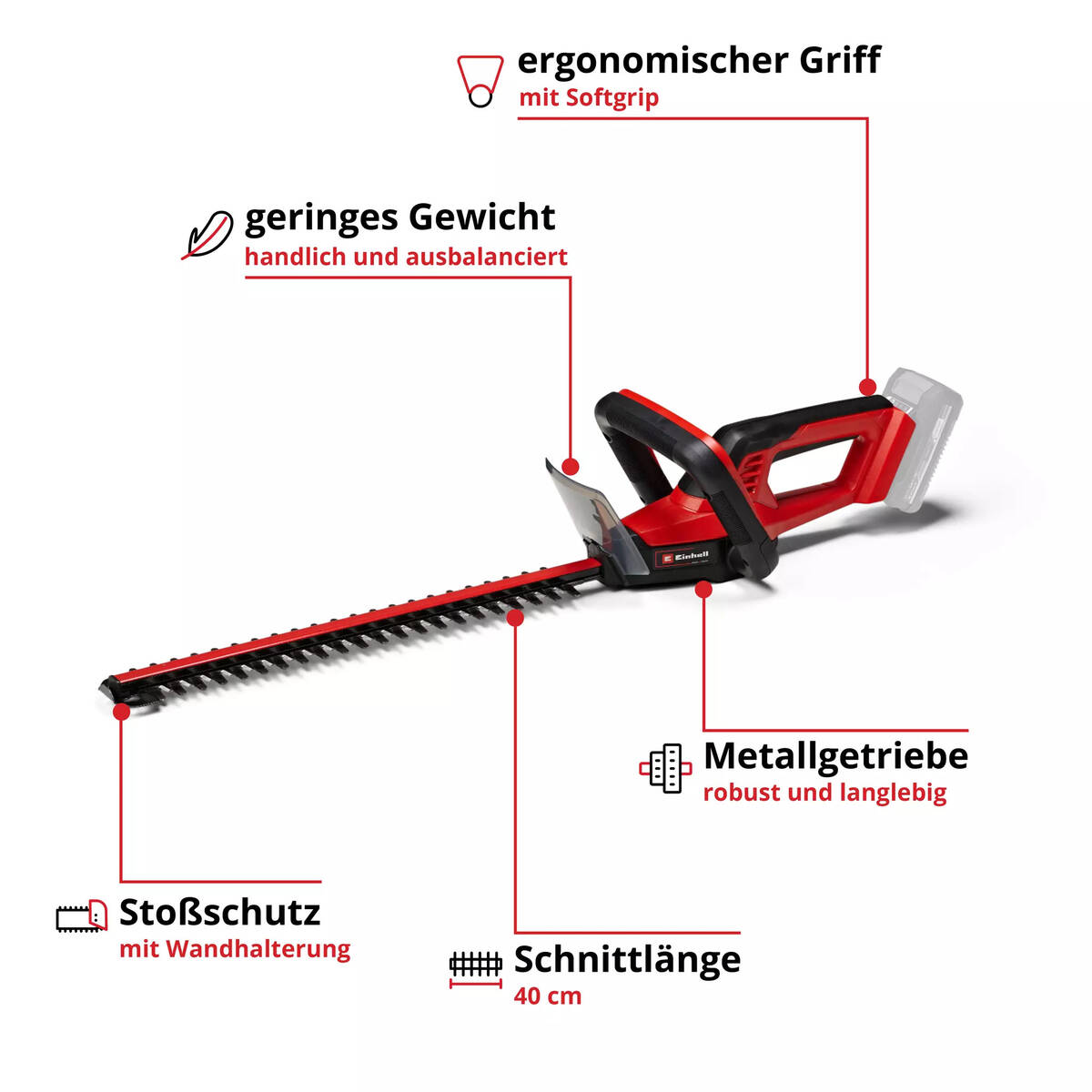 Einhell Akku-Heckenschere » GC-CH 18/40 Li Solo « 18 V, Power X-Change