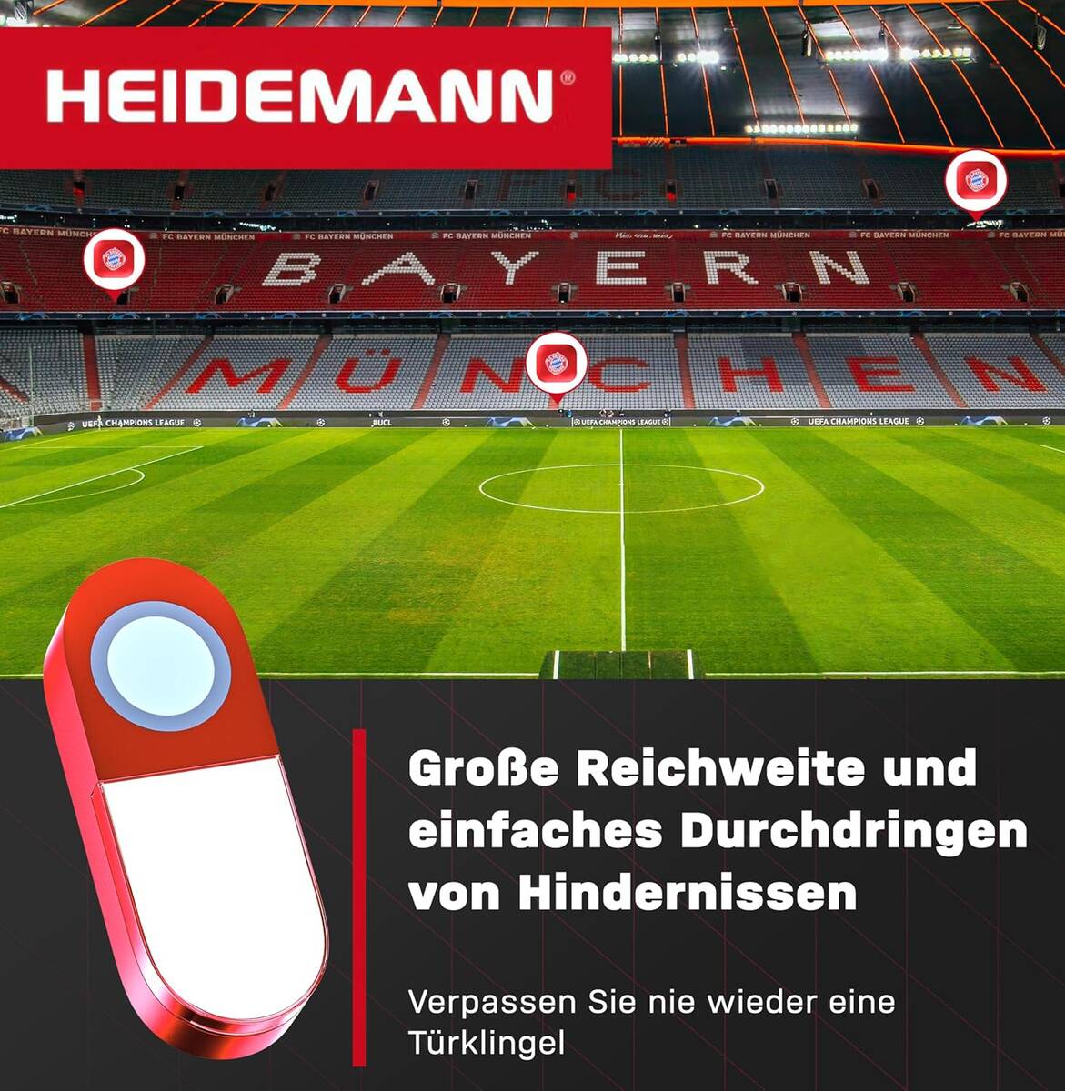 Heidemann Funkklingel-Set » Stern des Südens « Funk, bis 200 m, 80 dB