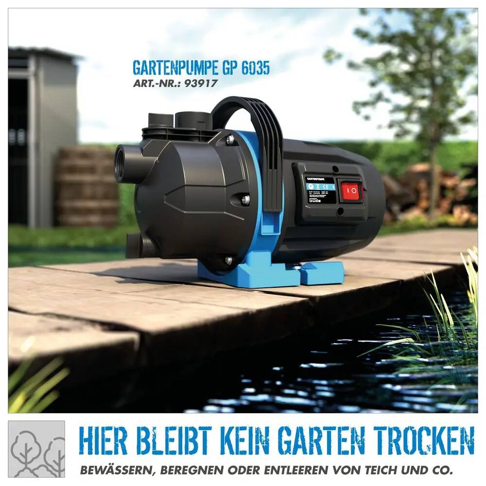 Güde Gartenpumpe » GP 6035 « Thermoschutz, schlagfestes Gehäuse, 600 W