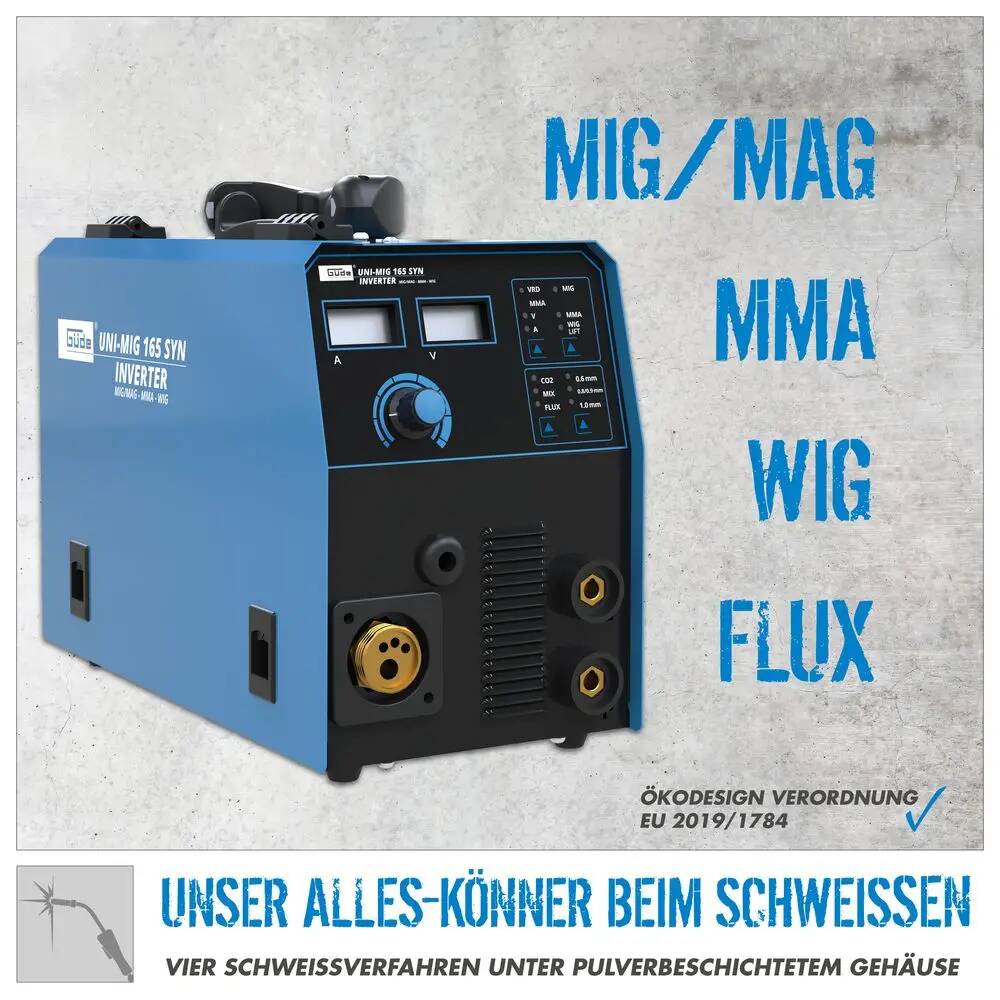 Güde Universalschweißgerät » Uni-Mig 165 SYN « Arc-Force, Anti-Stick