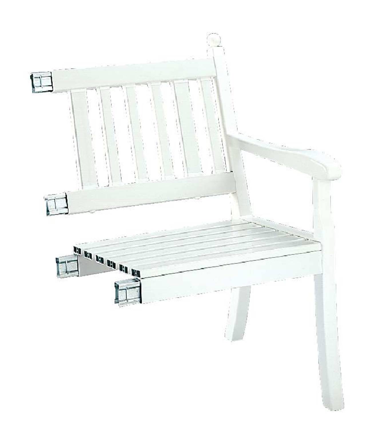 Gartenbank, Landhausbank, Blome Hohenzollern 3-Sitzer weiß, Metall-Profilträger