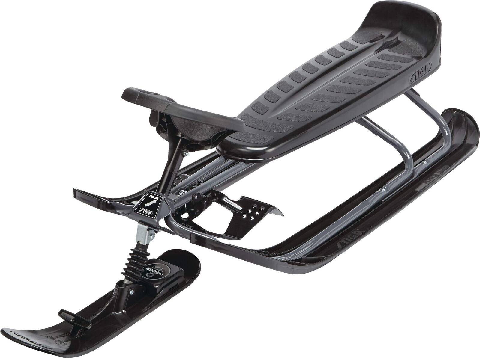 Stiga Lenkschlitten » Snowracer King Size GT « Schwarz, 2-Sitzer
