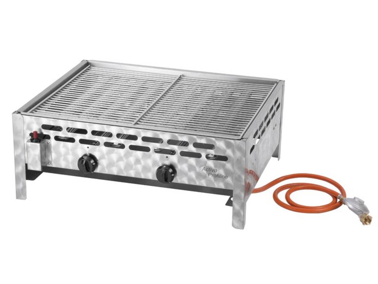 Activa Gastrobräter 12535, 2-flammig mit Grillrost Gasgrill Tischgrill