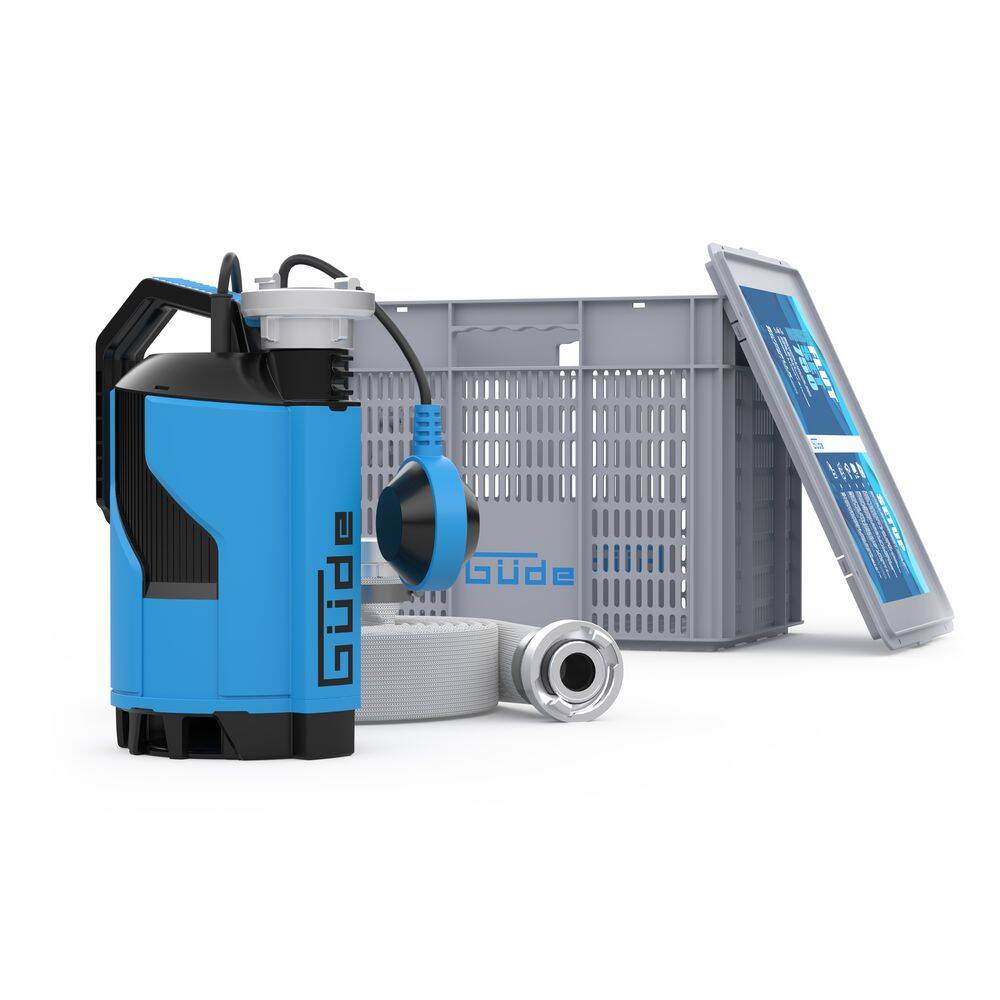 Güde Hochwasser » Flut-Set 750 « Komplettset für Notfälle, 750 W Pumpe