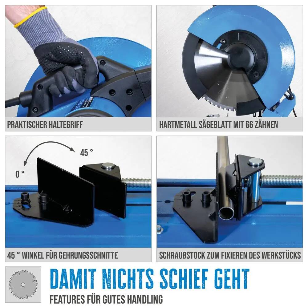 Güde Metallkreissäge » GMK 355-2.3 « inkl. Schraubstock, HM-Sägeblatt