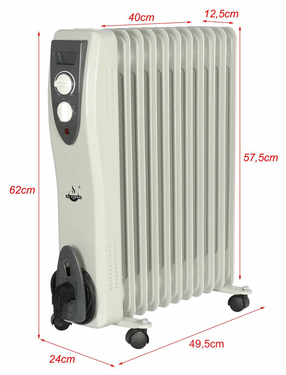 El Fuego Elektro-Ölradiator » AY7024 « 2500 Watt - 11 Rippen