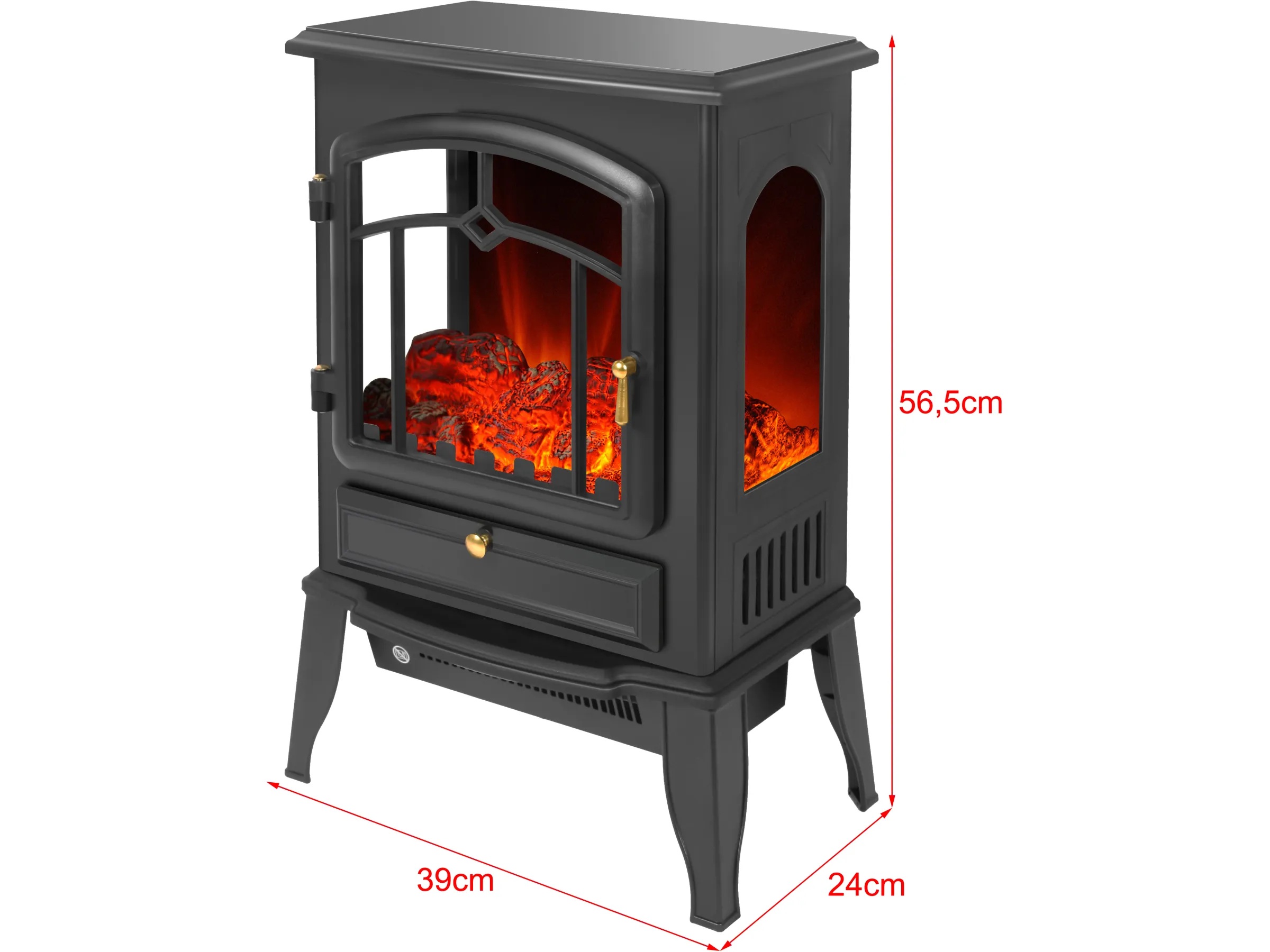 El Fuego Elektrokamin » Como II « Schwarz, 2 kW, LED-Flammenbild