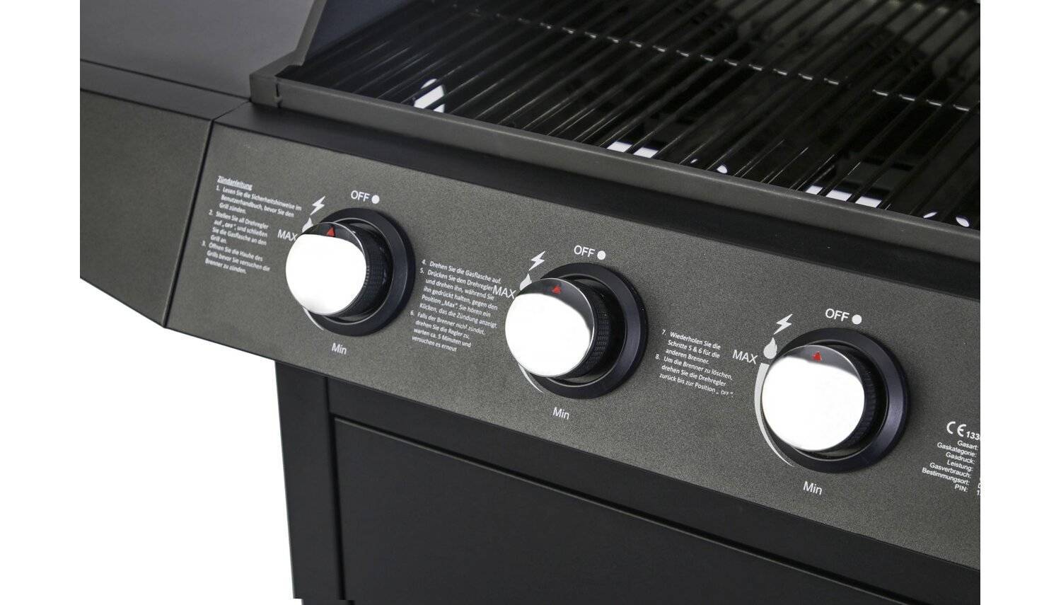 EL FUEGO® Gasgrill » SAN ANGELO « AY0581 - inkl. Deckelthermometer