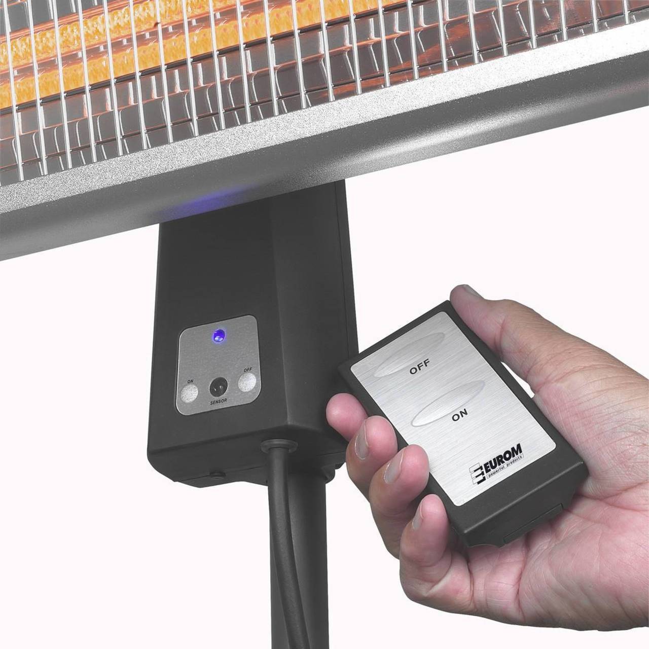 Eurom Balkonheizstrahler Terrassenstrahler Heiz-Strahler mit Ständer 1800 Watt