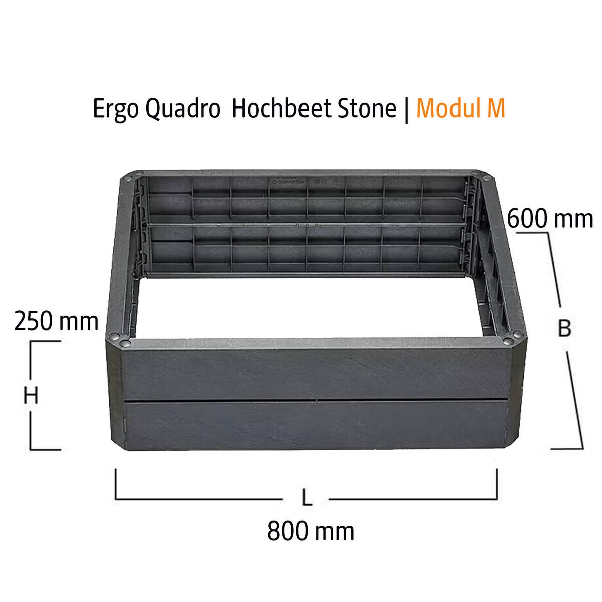Garantia Hochbeet » Ergo Quadro M Stone « Stecksystem-Modul