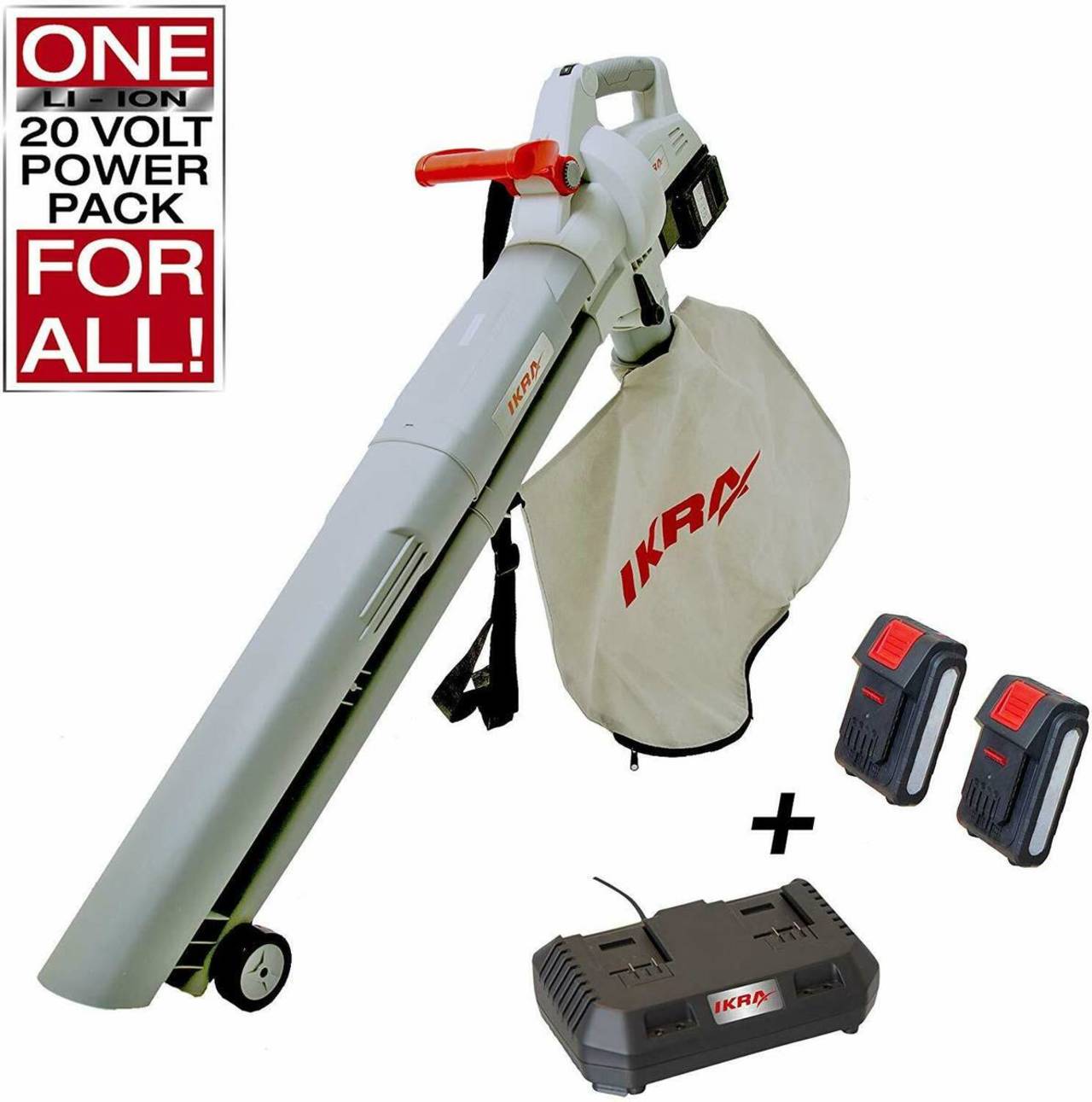 IKRA Akku-Laubsauger » ICBV 2/20 « ink. 2 Akkus & Ladegerät