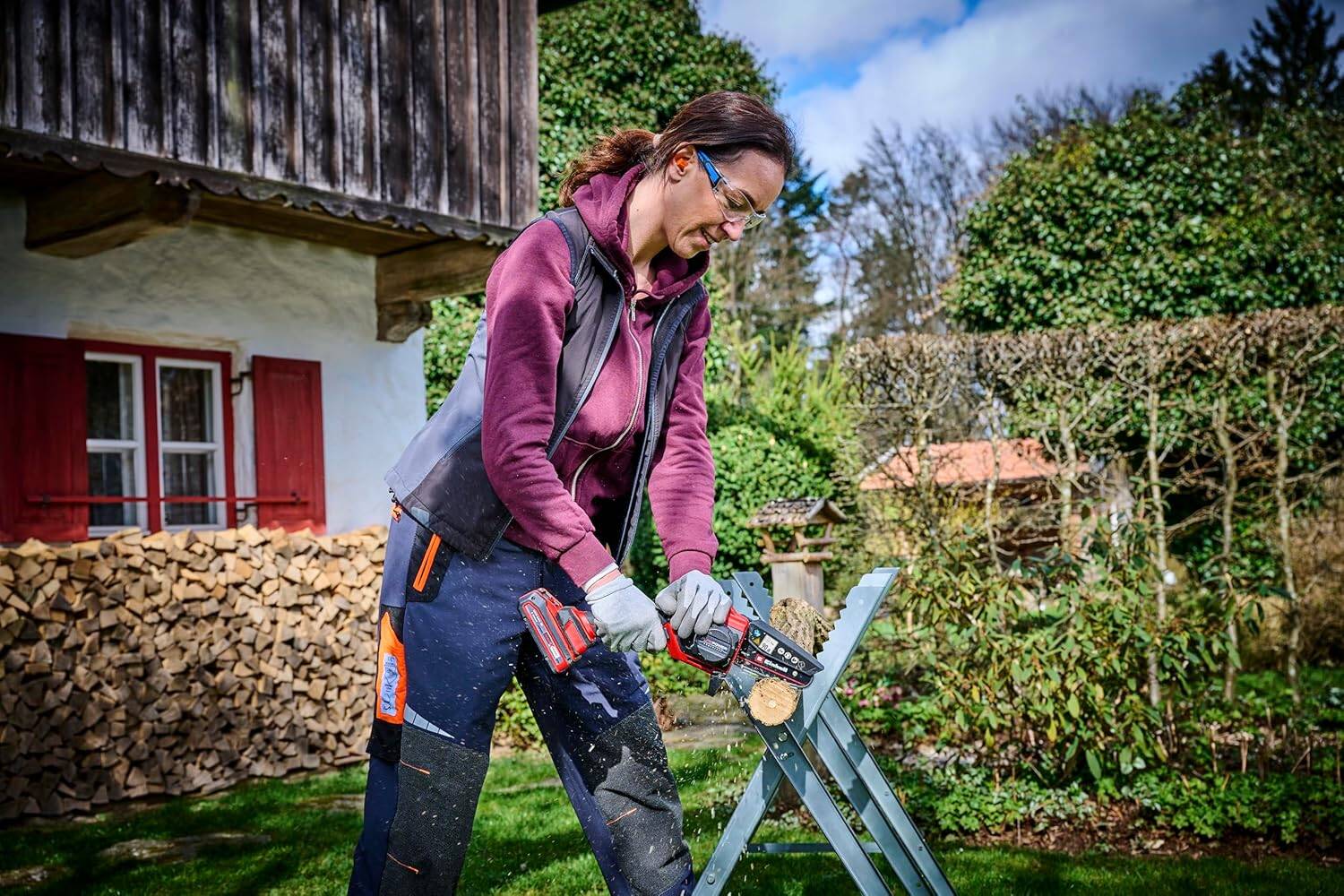 Einhell Akku-Astkettensäge » GE-PS 18/15 Li Bag Kit « Brushless-Motor