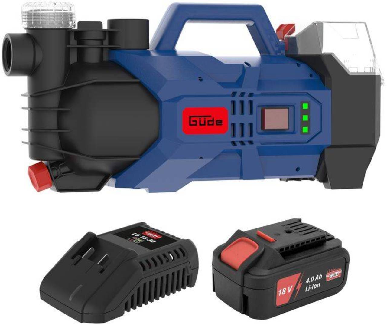 Güde Akku-Gartenpumpe » GP 18-401-30 « ECO Funktion & Wasserfilter Güde Tauchpumpe GP 18-401-30