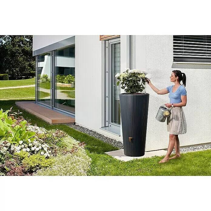 4rain Regenspeicher » Vaso Decor 2in1 « Graphite grey, 220 Liter