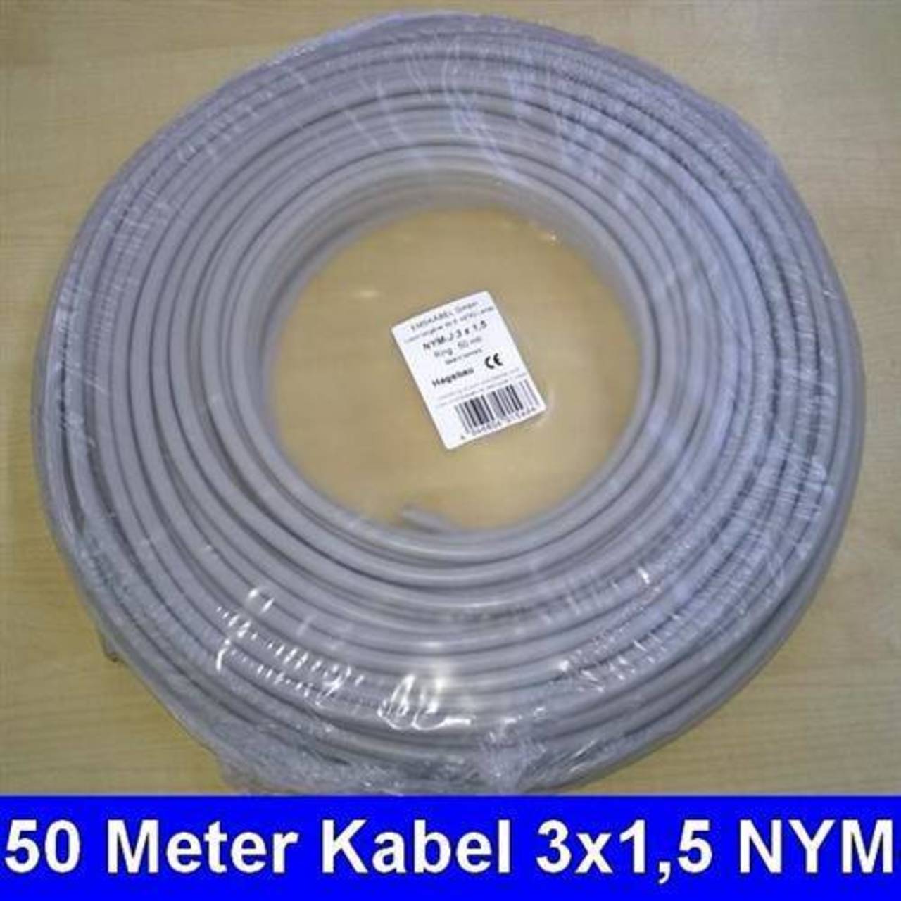 Kabel NYM 3x1,5 mm²  Rolle a 50 Meter NYM-J Elektrokabel, Mantelleitung