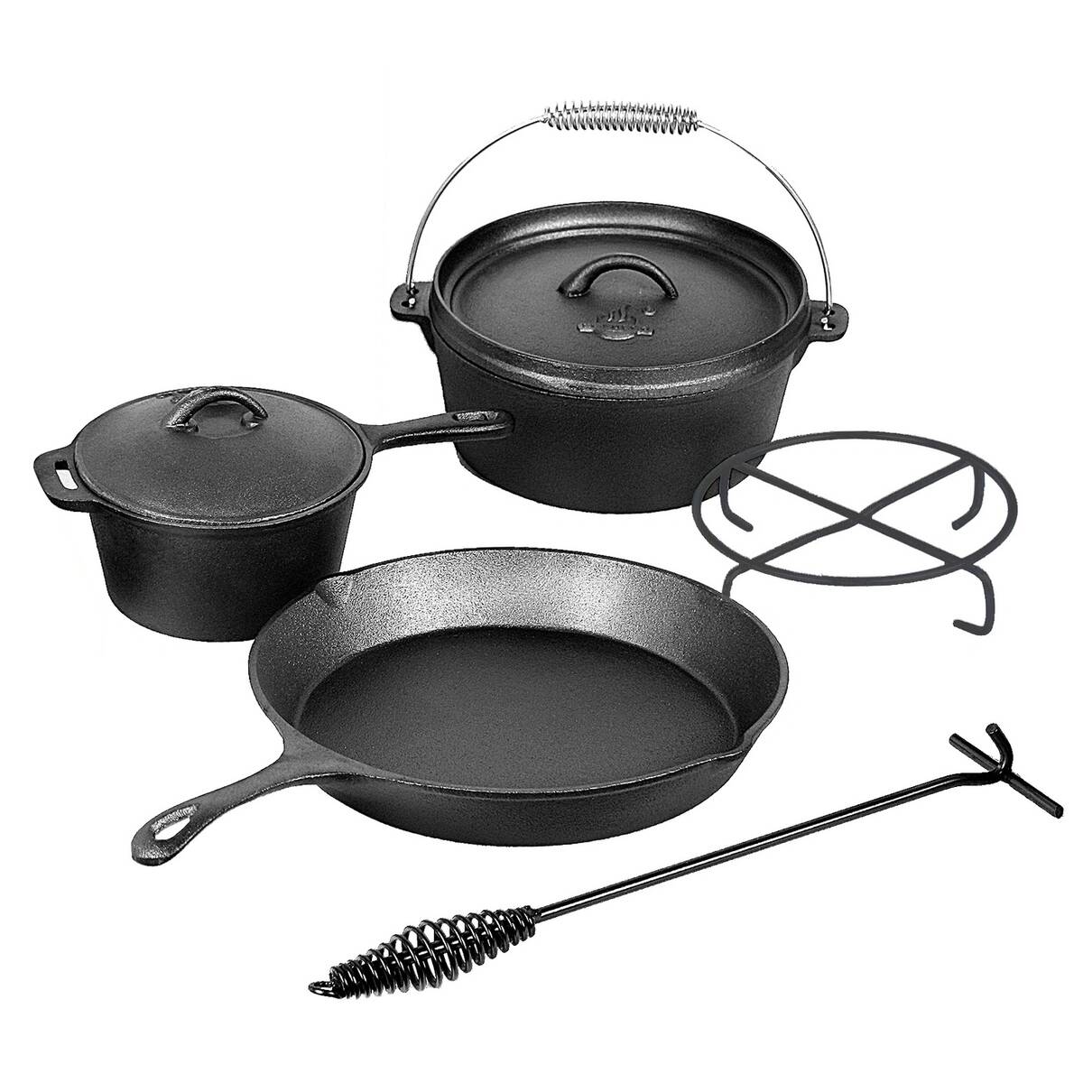 El Fuego Dutch Oven Set » AY4661 « 5-tlg, Gusseisen