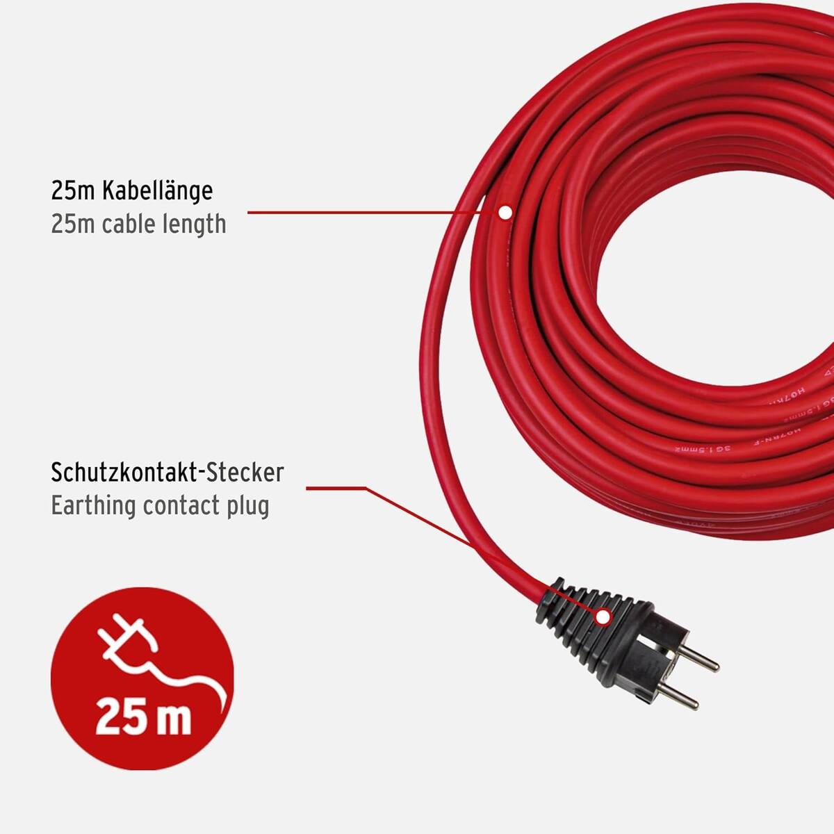 Brennenstuhl Gummi-Verlängerungskabel » 10m « H05RR-F 3G1,5