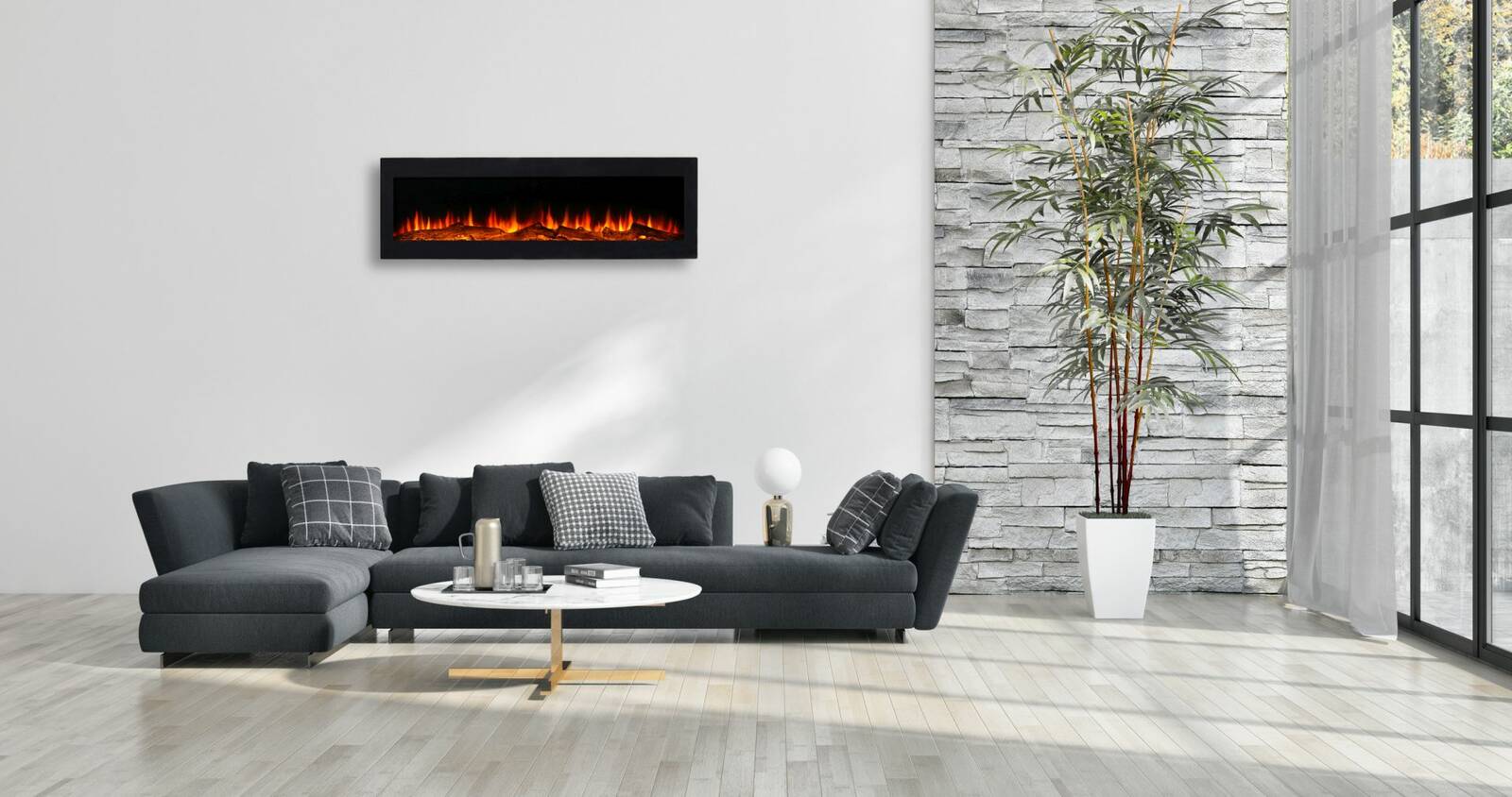 El Fuego LumberQ » Nova « Elektrokamin AY6197 mit Wandmontage