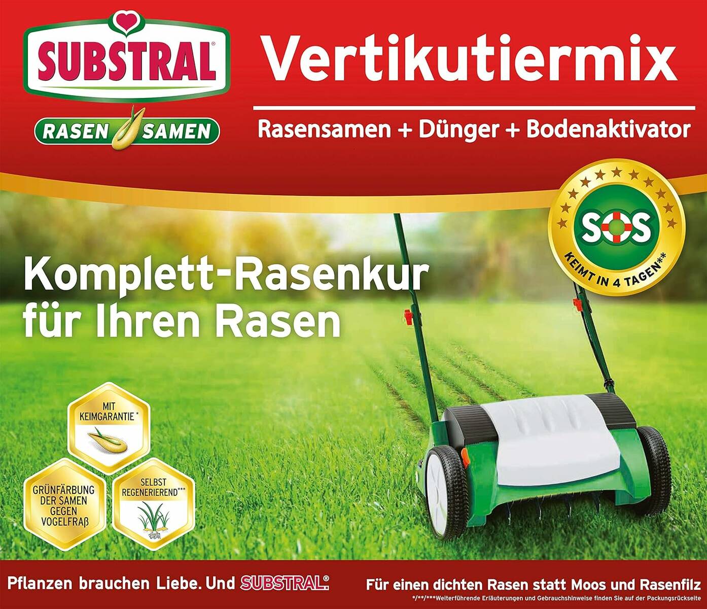 Substral Rasenpflege » 3-in-1 Vertikutiermix « 8 kg, bis 266 m²