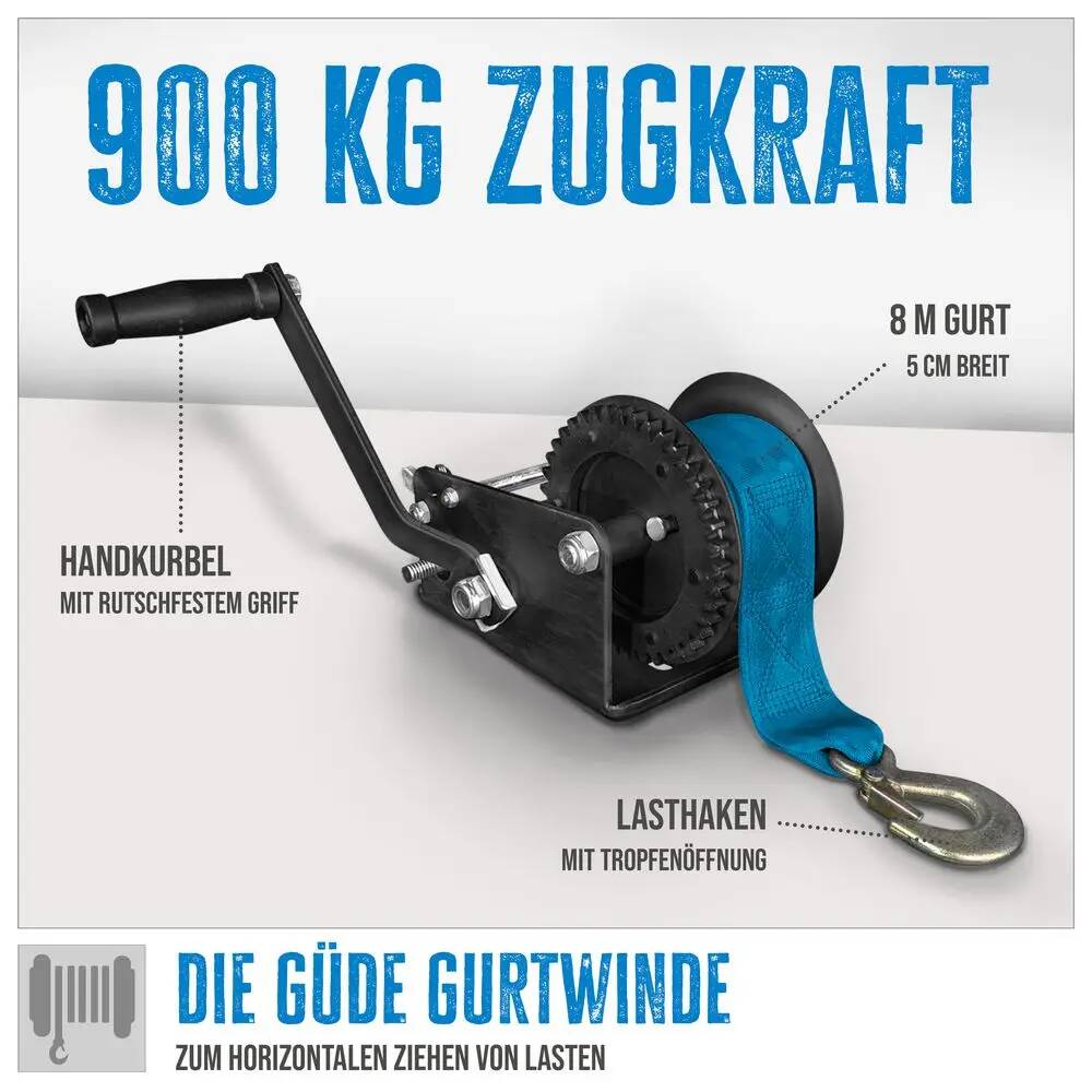 Güde Gurtwinde » GGHW 900/8 « Extrastark, 900 kg Zugkraft