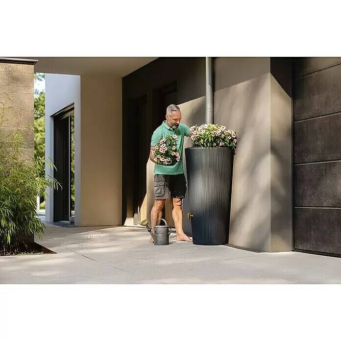 4rain Regenspeicher » Vaso Decor 2in1 « Graphite grey, 220 Liter