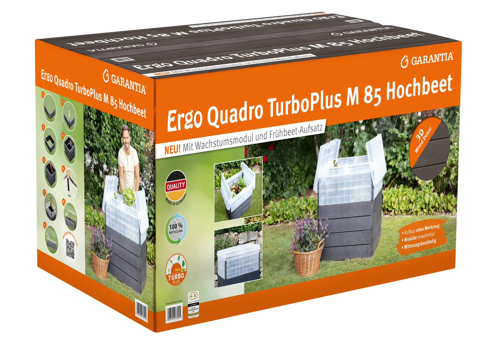 Garantia ERGO Hochbeet » Ergo Turbo M 85 « Set mit Wachstumsmodul & FLORA