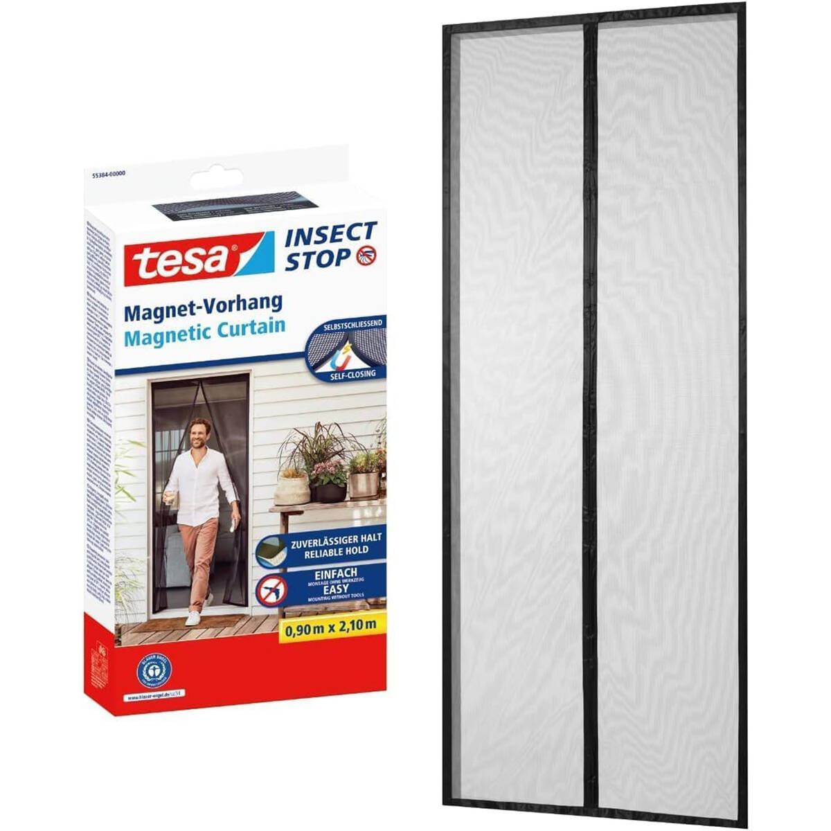 Tesa Magnetvorhang » InsectStop « bohrfreie Montage, 0,9 m x 2,10 m