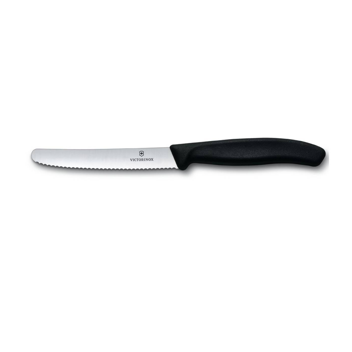 VICTORINOX Tomatenmesser, Brötchenmesser, Küchenmesser schwarz SwissClassic