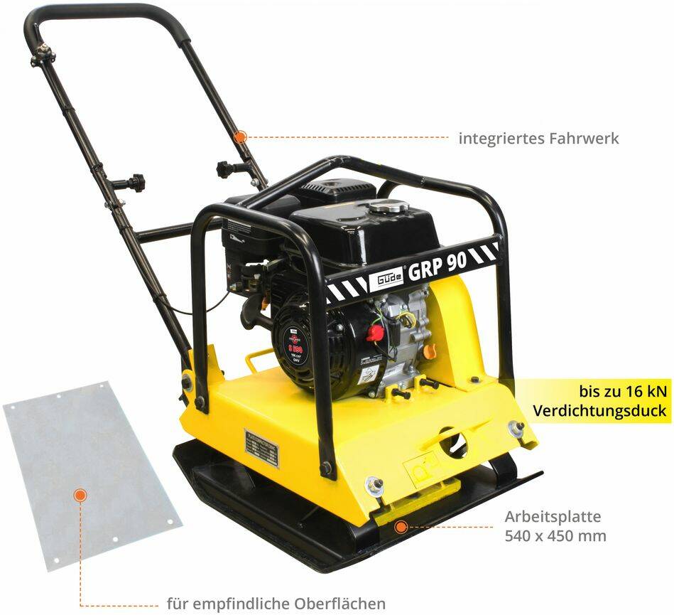 Güde Rüttelplatte » GRP 90 « 5,5 PS & Hubraum 196 cm³
