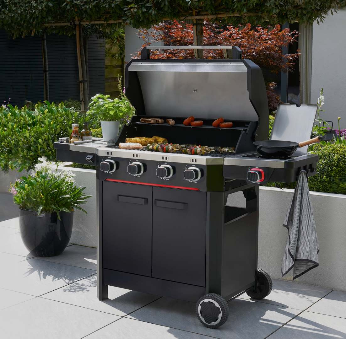 Hamson Premium Gasgrill » Mercury 4T « Black, Inkl. Seitenbrenner 16,5 kW