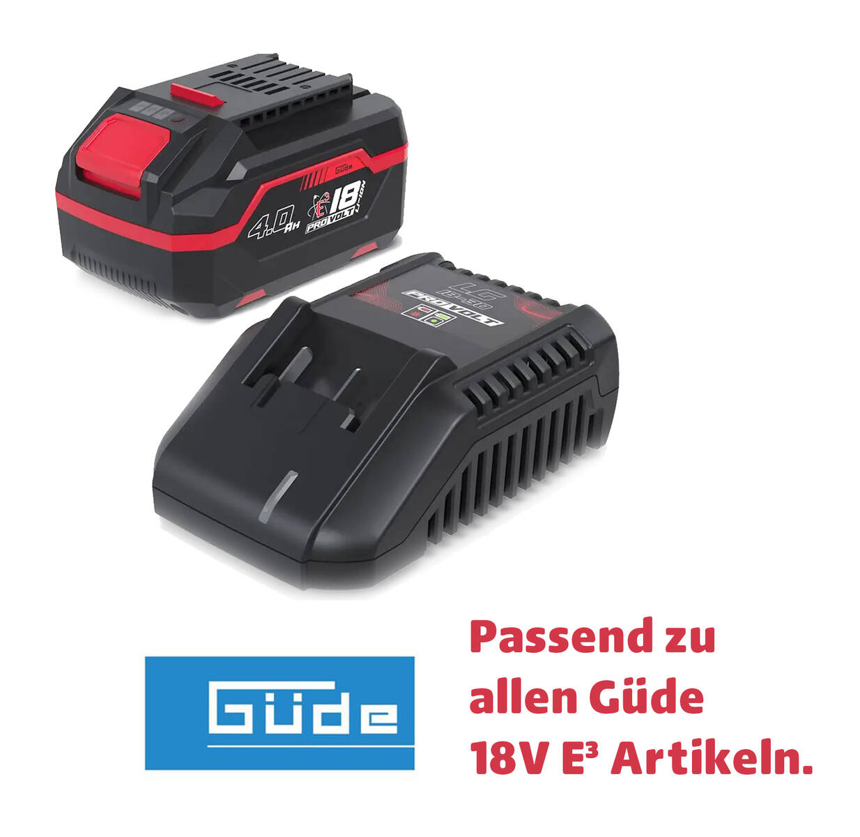 Güde Starter-Kit » LGAP 18-3040 P « Ladegerät & Akku, 18 V, 4,0 Ah