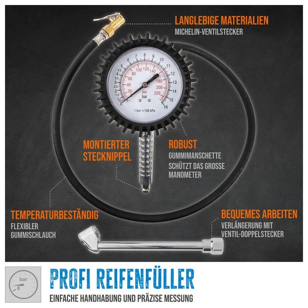 Güde Reifenfüller PROFI » 02756 « großes Manometer
