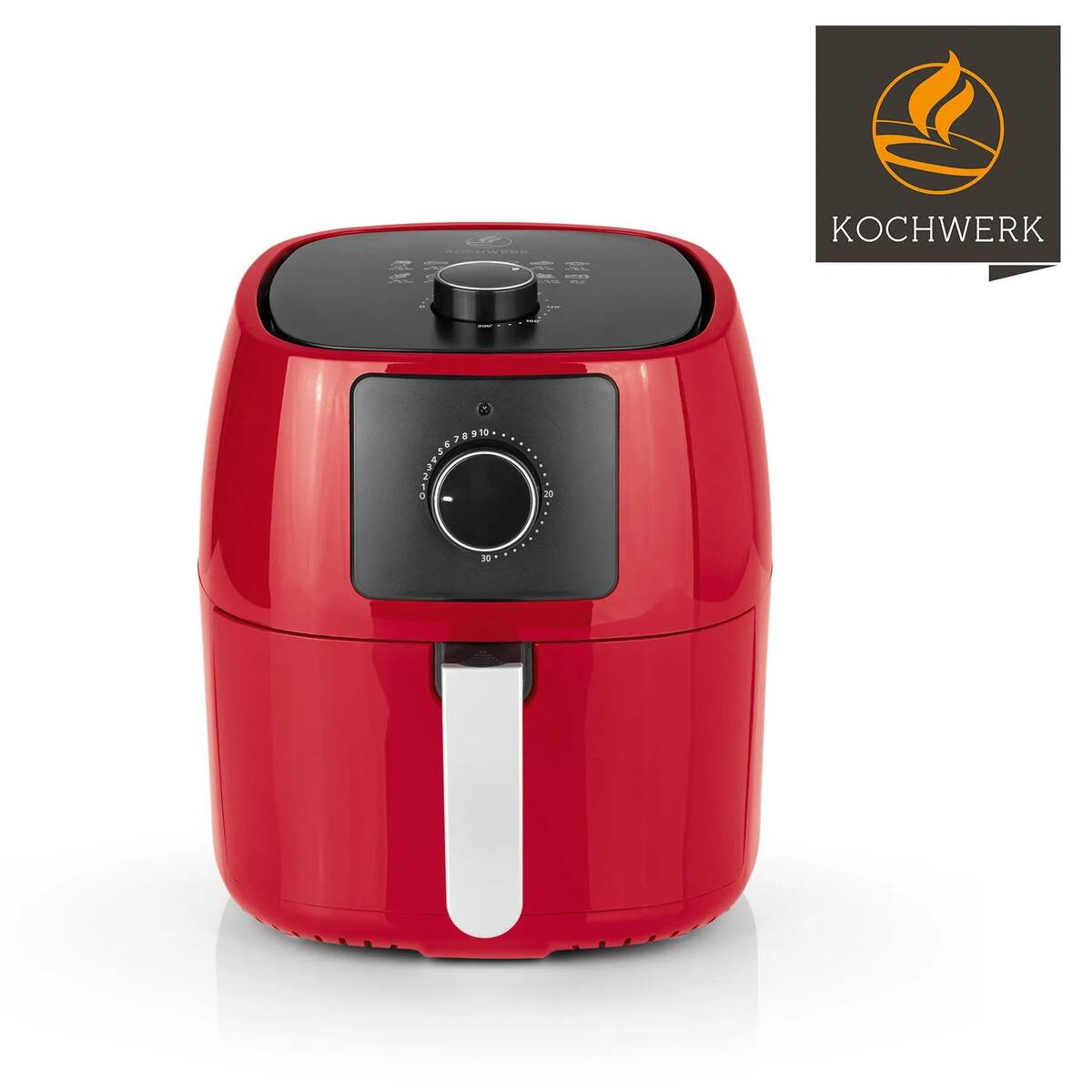 Kochwerk » Heißluft-Fritteuse « rot, 5 Liter, 1400 W, Timer, 200 Grad