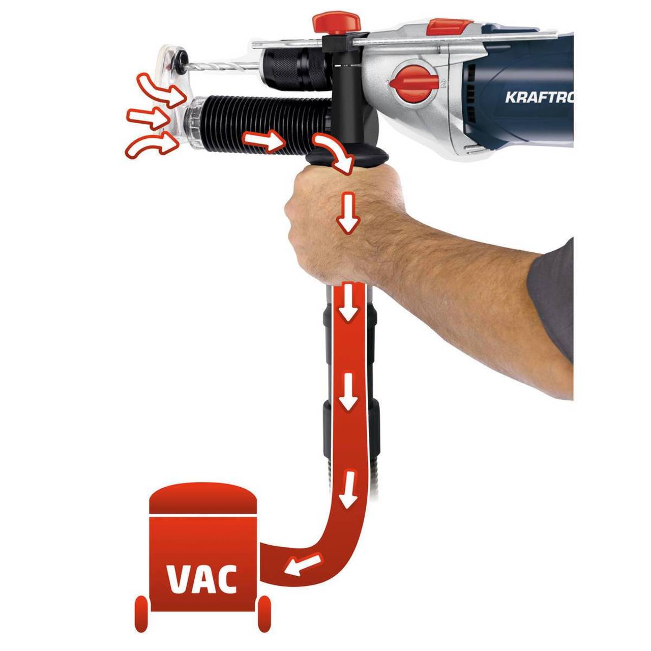 Kraftronic Schlagbohrmaschine KT-SB 1100, 1.100 W, mit Absaugvorrichtung