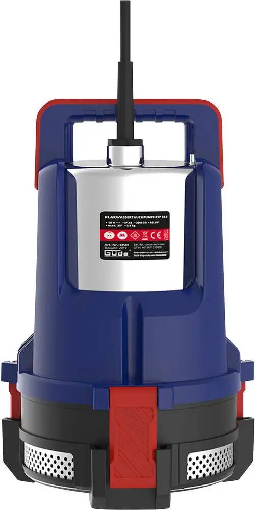 Güde Klarwasser Akku-Tauchpumpe » KTP 18-201-23 « inkl. Akku/Ladegerät