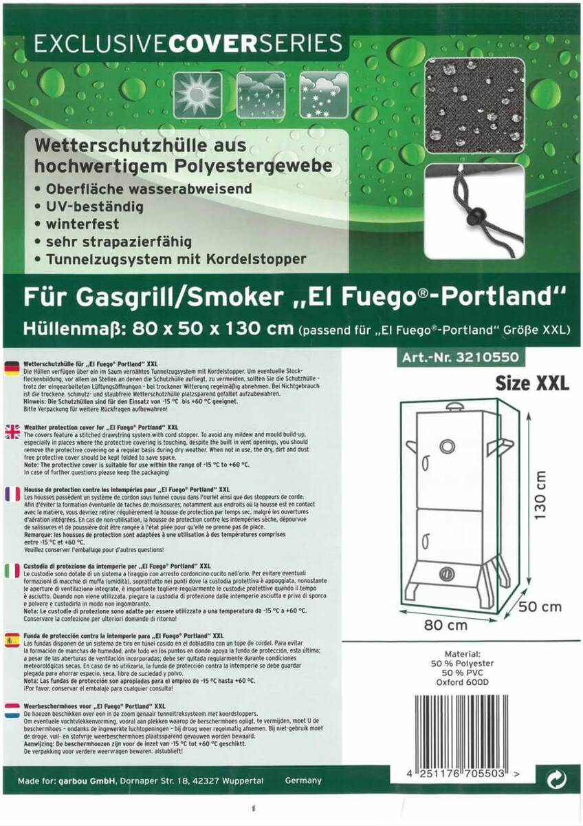 El Fuego Wetterschutzhülle » Portland XXL « 100% Oxford-Polyester 600D