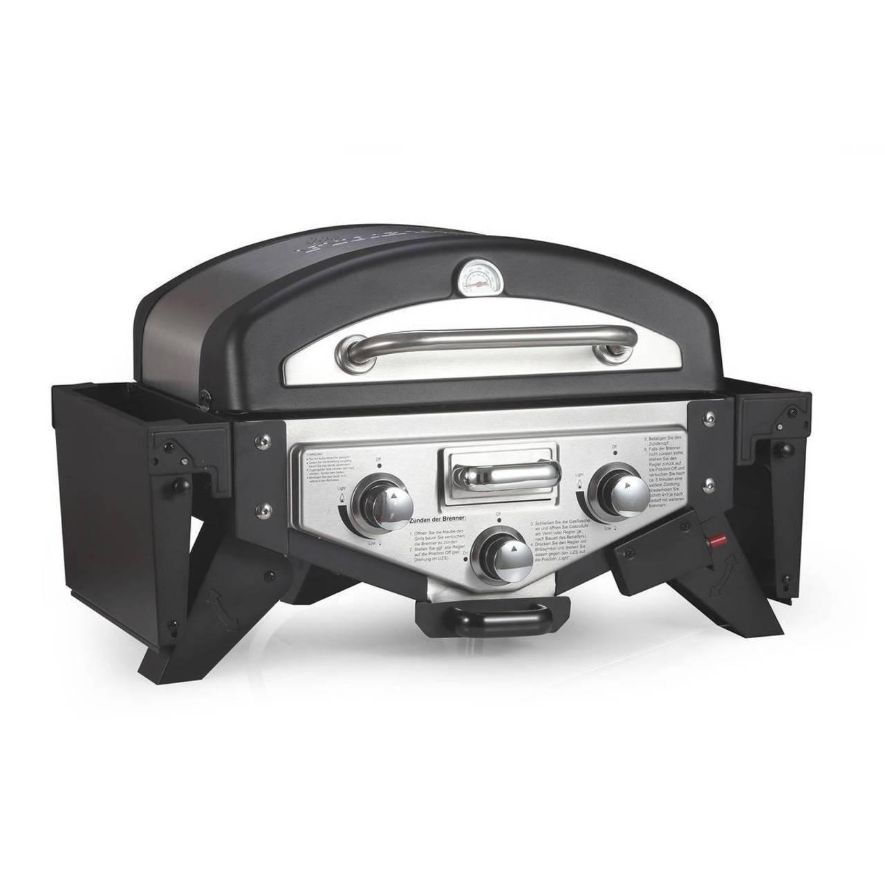 El Fuego® Gasgrill "Medison" schwarz, 2 Brenner, Tischgrill, BBQ, Grillen