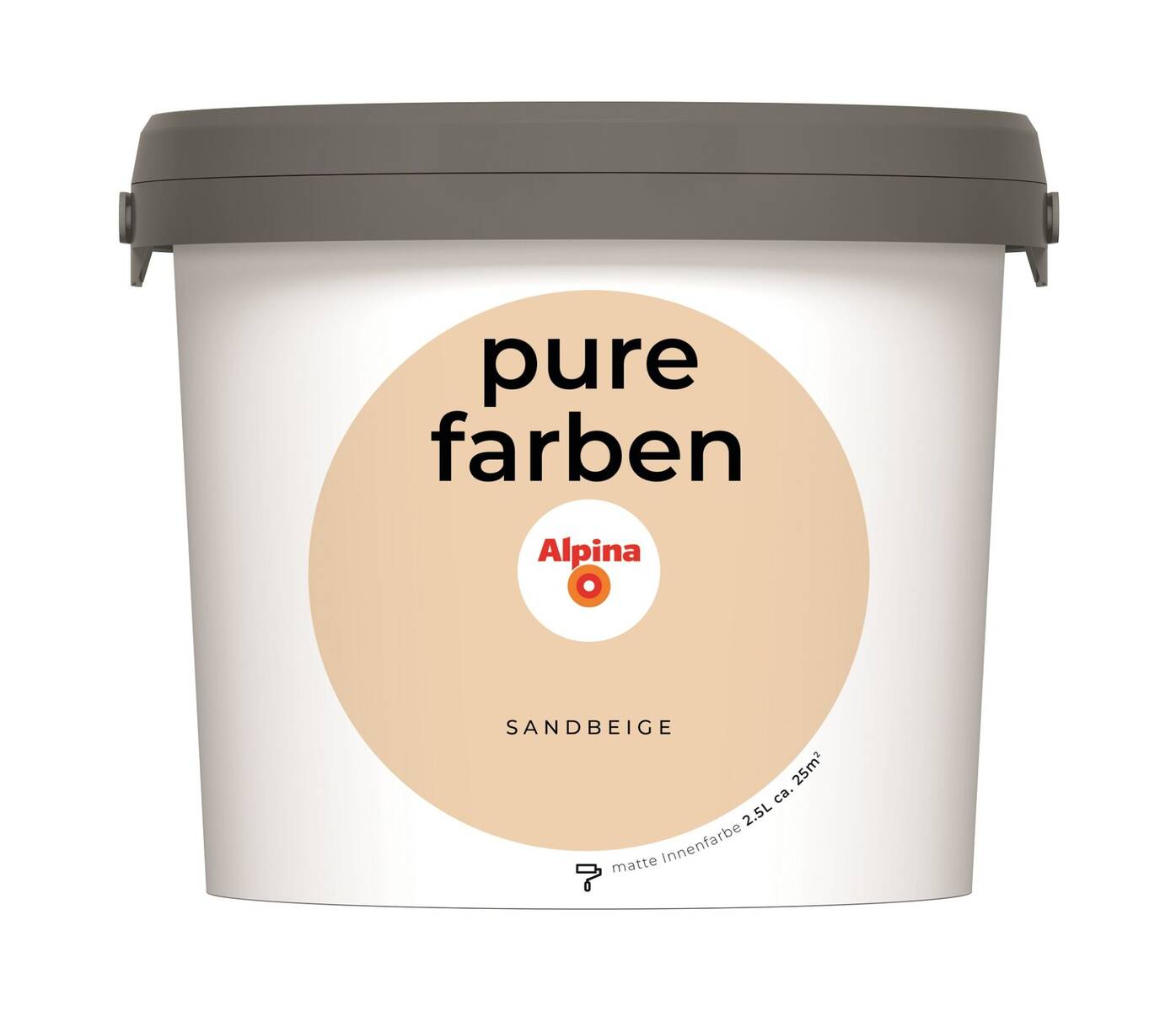 Alpina Pure Farben » Sandbeige « 2,5 l, Wand- und Deckenfarbe