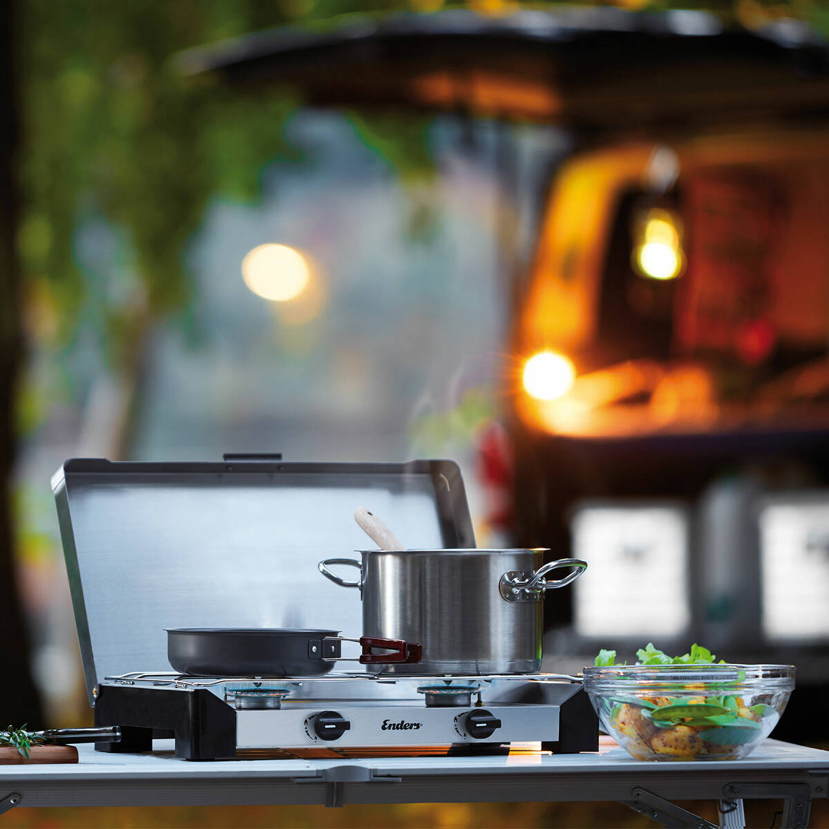 Enders Premium Gaskocher » Brisbane 2 Z « 4,6 kW Edelstahlbrenner
