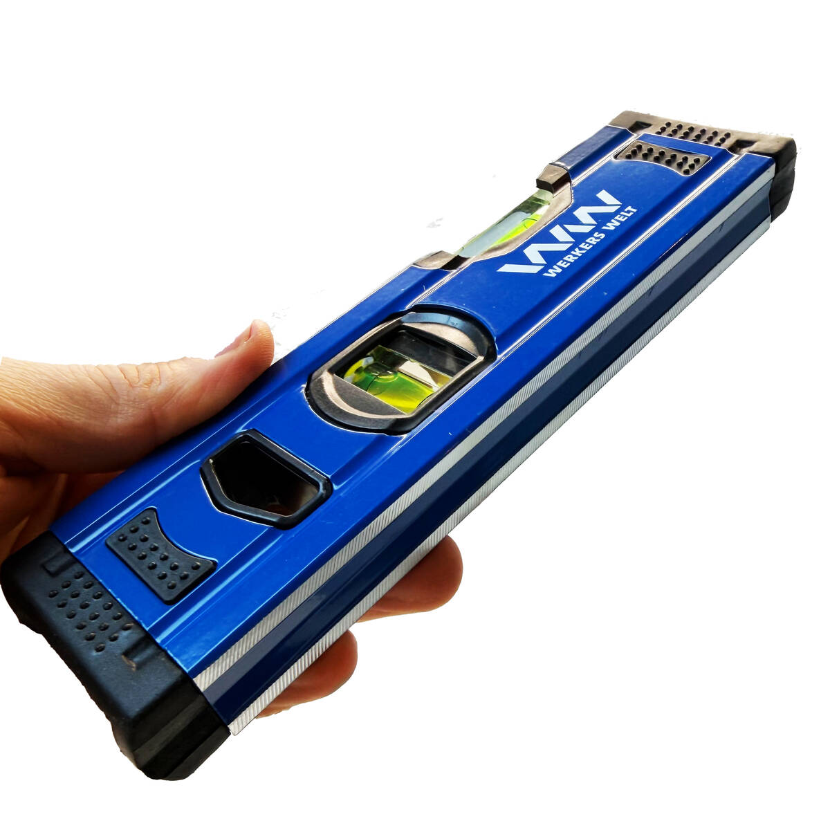 Werkers Welt » Kompakt-Wasserwage « Aluminium, Arktisblau, 20 cm