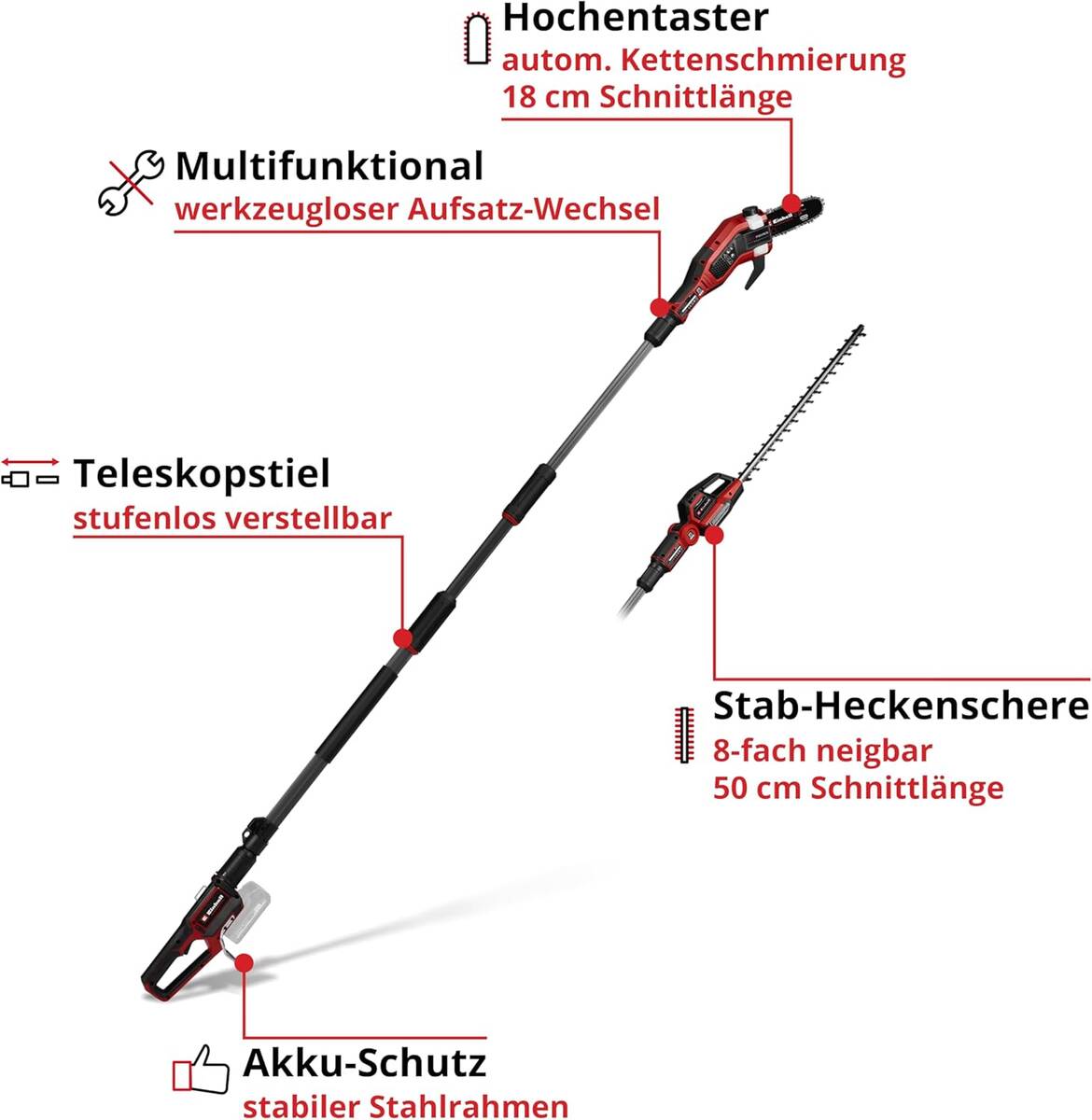 Einhell Akku-Multifunktionsgerät » GP-HC 18/5020 Li T BL-Solo « 18V
