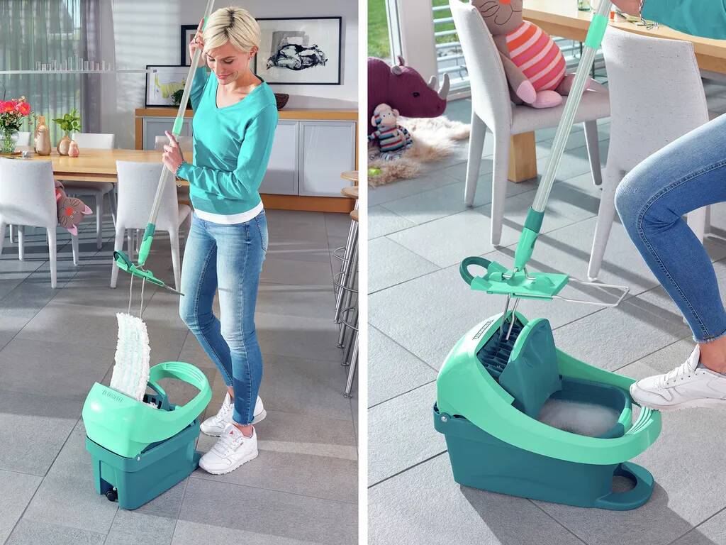 Leifheit Set Wischtuchpresse » Profi XL « mit Rollen und Bodenwischer