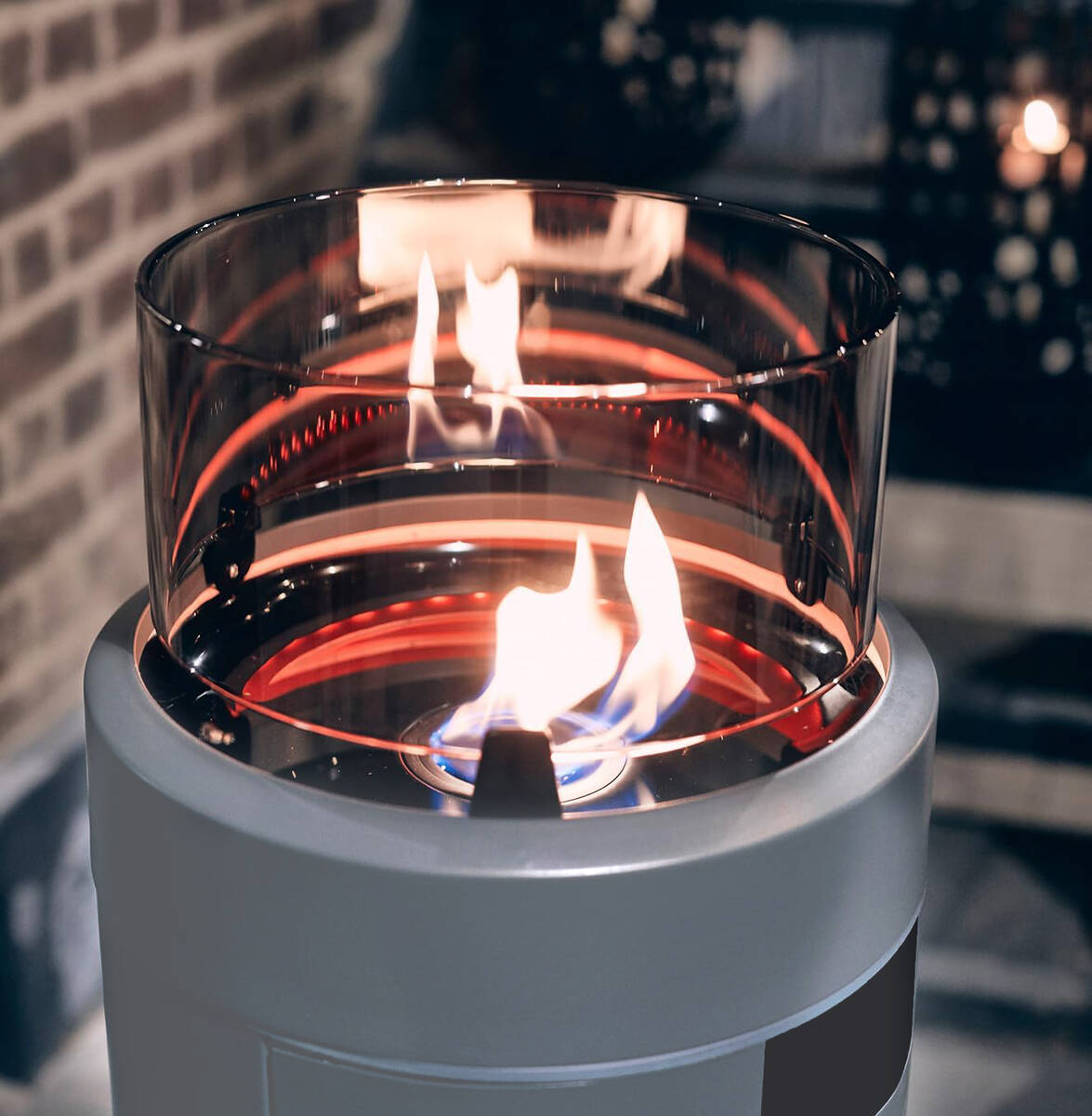 Enders Terrassenfeuer » Nova LED M Grey « Ambientes Flammenlicht