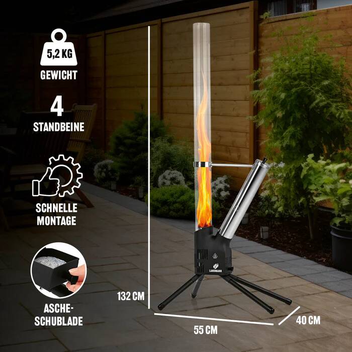 Landmann Pellet-Feuersäule » 15330 « Outdoor, 132 cm hoch