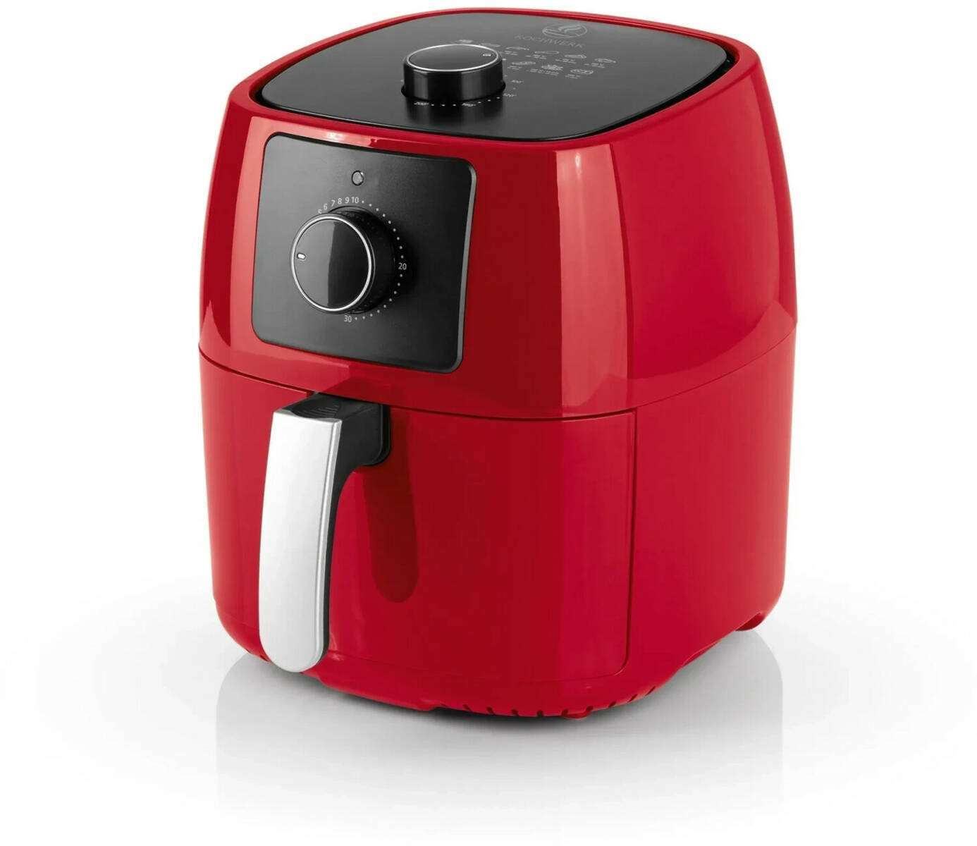 Kochwerk » Heißluft-Fritteuse « rot, 5 Liter, 1400 W, Timer, 200 Grad