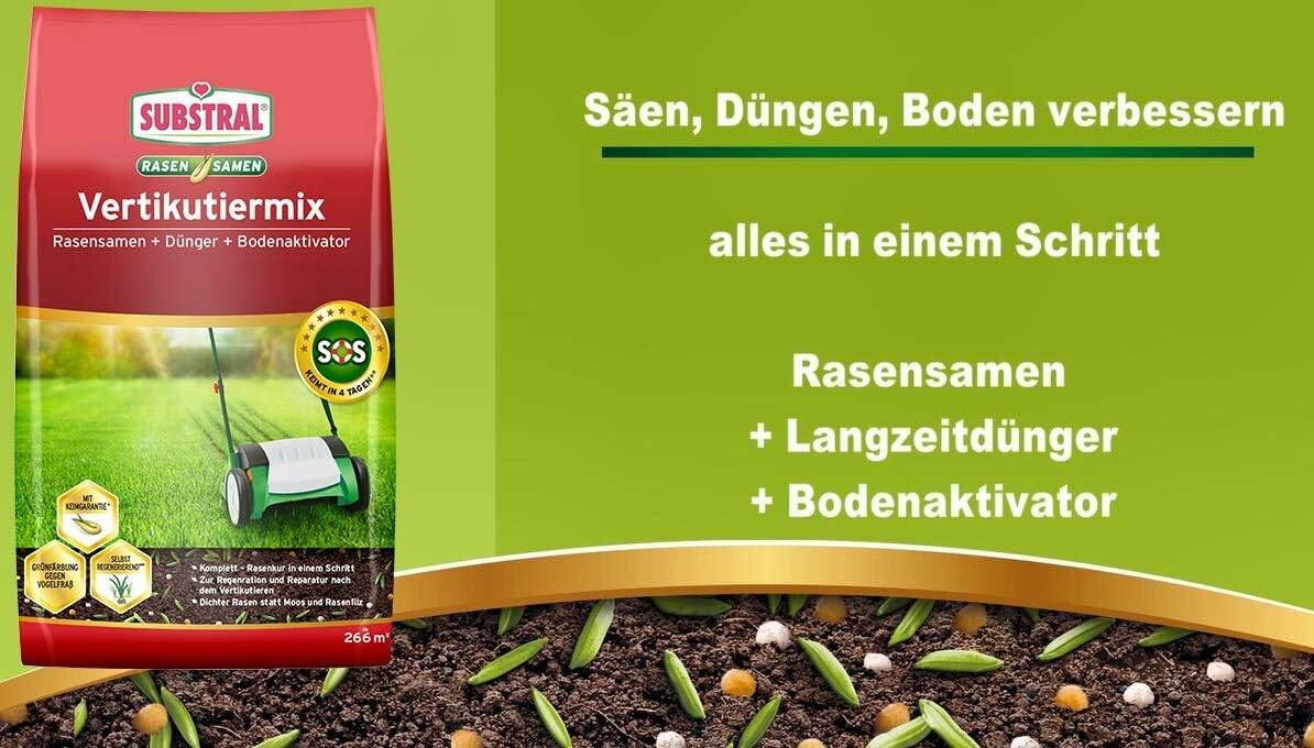 Substral Rasenpflege » 3-in-1 Vertikutiermix « 8 kg, bis 266 m²